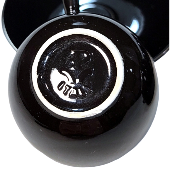 Rare Vintage Pagnossin Treviso Italy Black Espresso/Demitasse Cups & Saucers Set - Picture 6 of 13